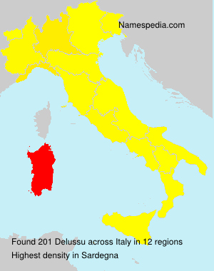 Surname Delussu in Italy