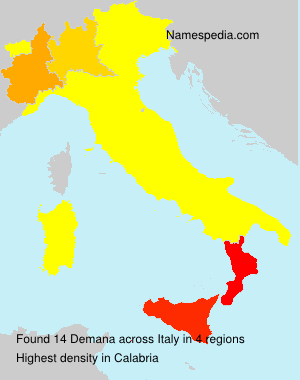 Surname Demana in Italy Surname Demana in Italy