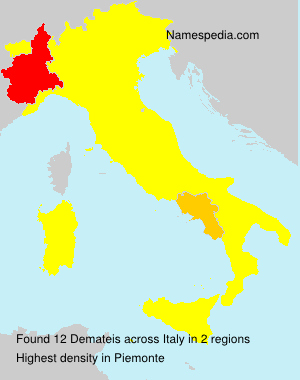 Surname Demateis in Italy Surname Demateis in Italy