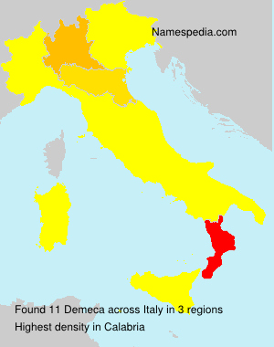 Surname Demeca in Italy Surname Demeca in Italy