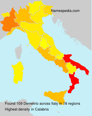 Surname Demetrio in Italy Surname Demetrio in Italy