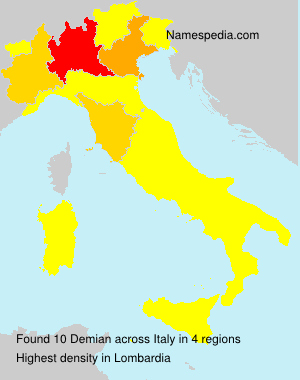Surname Demian in Italy Surname Demian in Italy