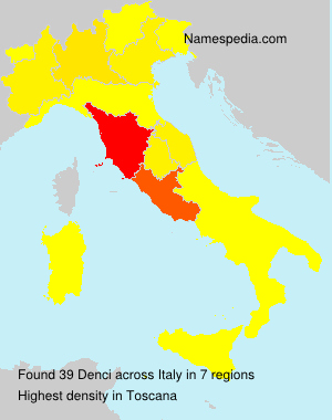 Surname Denci in Italy Surname Denci in Italy