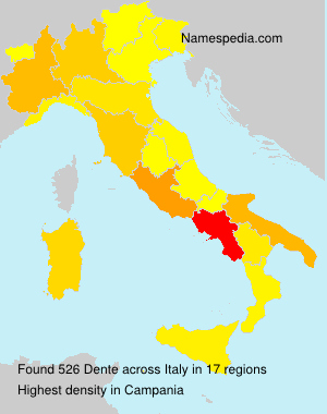 Surname Dente in Italy Surname Dente in Italy
