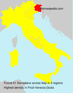 Surname Dentesano in Italy Surname Dentesano in Italy