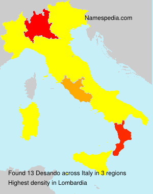 Surname Desando in Italy Surname Desando in Italy