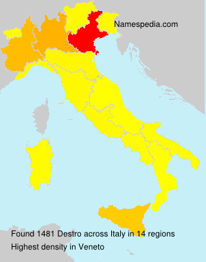 Surname Destro in Italy Surname Destro in Italy