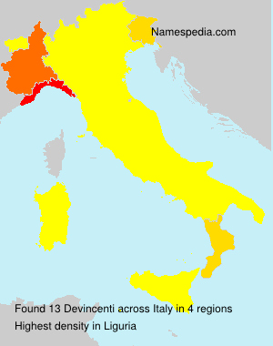 Surname Devincenti in Italy Surname Devincenti in Italy