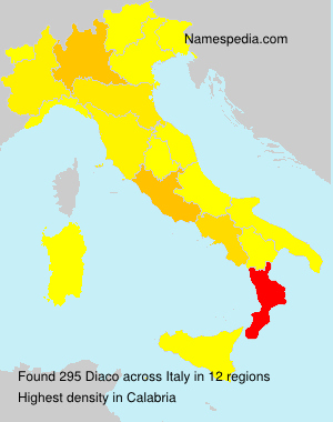 Surname Diaco in Italy Surname Diaco in Italy
