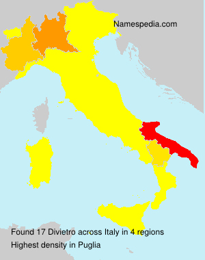 Surname Divietro in Italy Surname Divietro in Italy