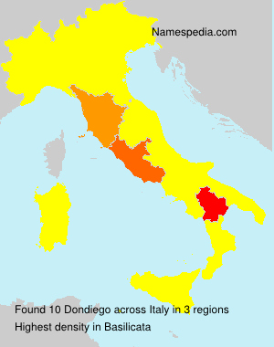 Surname Dondiego in Italy Surname Dondiego in Italy