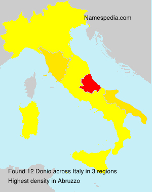 Surname Donio in Italy Surname Donio in Italy