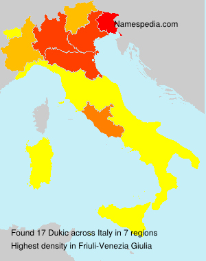 Surname Dukic in Italy Surname Dukic in Italy
