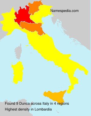 Surname Dunca in Italy Surname Dunca in Italy