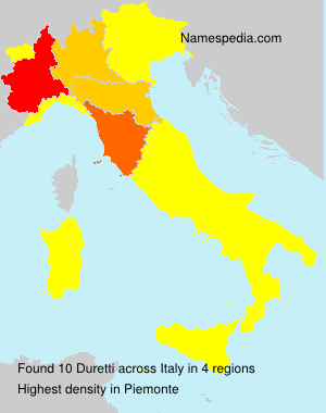 Surname Duretti in Italy Surname Duretti in Italy