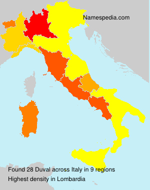 Surname Duval in Italy Surname Duval in Italy