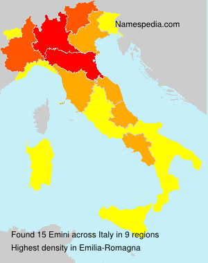 Surname Emini in Italy Surname Emini in Italy