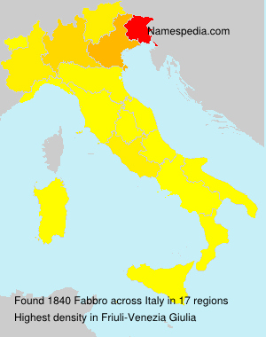 Surname Fabbro in Italy Surname Fabbro in Italy