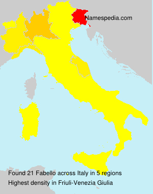 Surname Fabello in Italy Surname Fabello in Italy