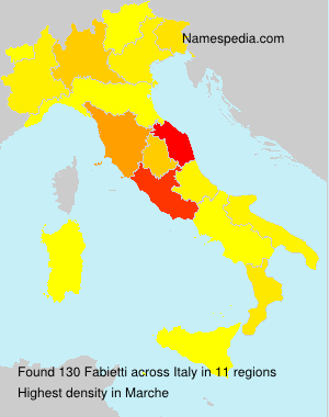 Surname Fabietti in Italy Surname Fabietti in Italy