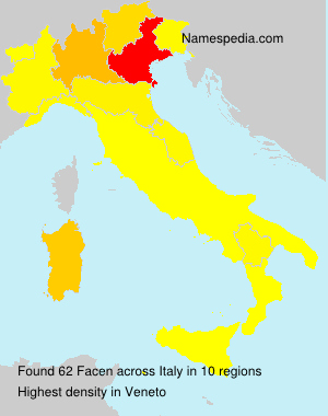 Surname Facen in Italy Surname Facen in Italy