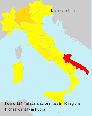 Surname Fallacara in Italy Surname Fallacara in Italy