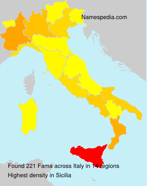 Surname Fama in Italy Surname Fama in Italy
