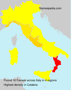 Surname Faviere in Italy Surname Faviere in Italy