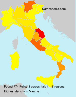 Surname Felicetti in Italy Surname Felicetti in Italy