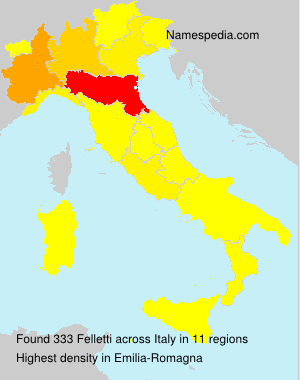 Surname Felletti in Italy Surname Felletti in Italy