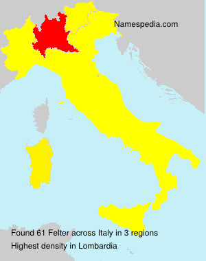Surname Felter in Italy Surname Felter in Italy