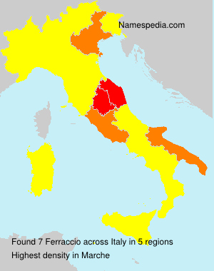 Surname Ferraccio in Italy Surname Ferraccio in Italy