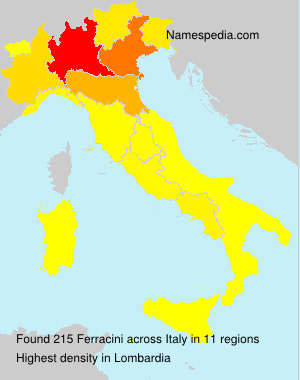 Surname Ferracini in Italy Surname Ferracini in Italy