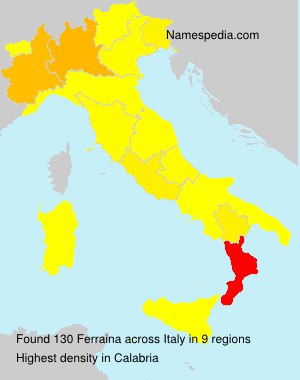 Surname Ferraina in Italy