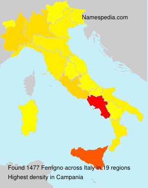 Surname Ferrigno in Italy Surname Ferrigno in Italy