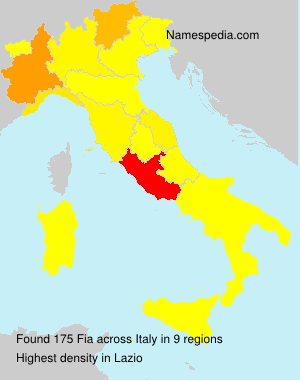Surname Fia in Italy Surname Fia in Italy