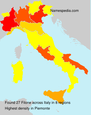 Surname Filone in Italy Surname Filone in Italy