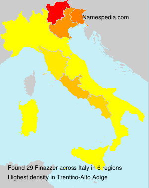 Surname Finazzer in Italy Surname Finazzer in Italy