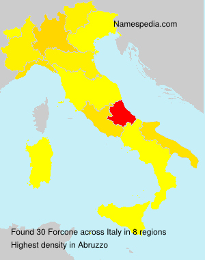 Surname Forcone in Italy
