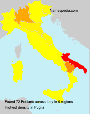 Surname Forliano in Italy