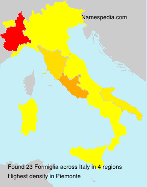 Surname Formiglia in Italy Surname Formiglia in Italy
