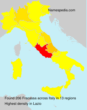 Surname Fracassa in Italy Surname Fracassa in Italy