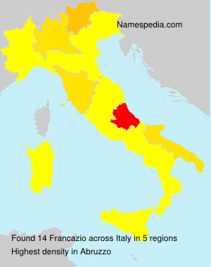 Surname Francazio in Italy Surname Francazio in Italy