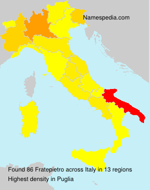 Surname Fratepietro in Italy Surname Fratepietro in Italy