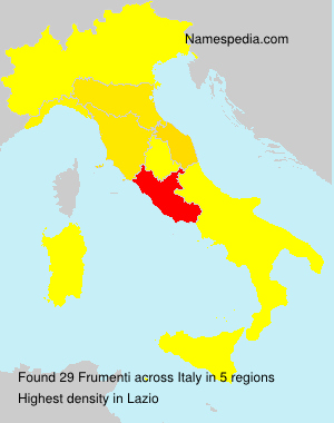 Surname Frumenti in Italy Surname Frumenti in Italy