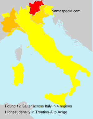 Surname Galter in Italy Surname Galter in Italy