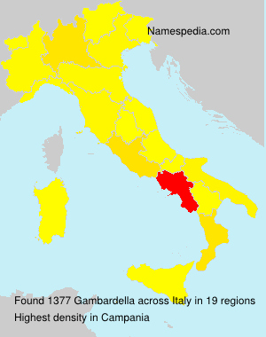 Surname Gambardella in Italy Surname Gambardella in Italy