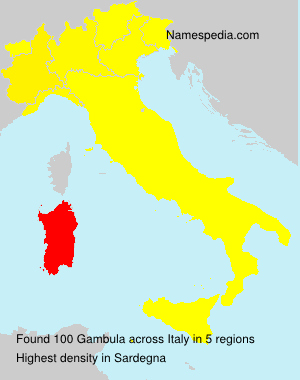 Surname Gambula in Italy Surname Gambula in Italy