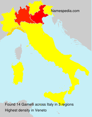 Surname Gamelli in Italy Surname Gamelli in Italy