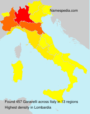 Surname Garavelli in Italy Surname Garavelli in Italy